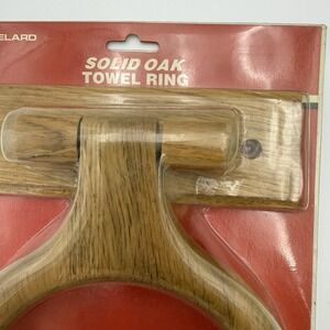 Solid Oak Towel Ring Vintage Never Opened NOS Cottagecore Bathroom Cottage 1999